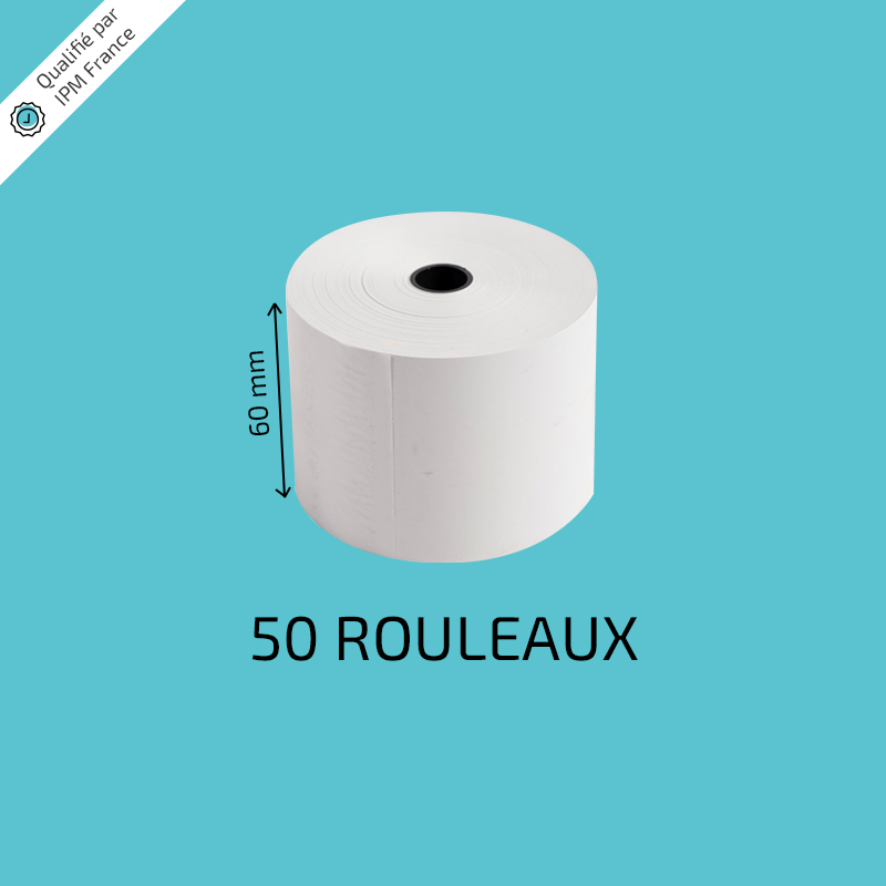 tactiz  50 Rouleaux Papier Thermique 60mm Imprimante Bornes Tactiles